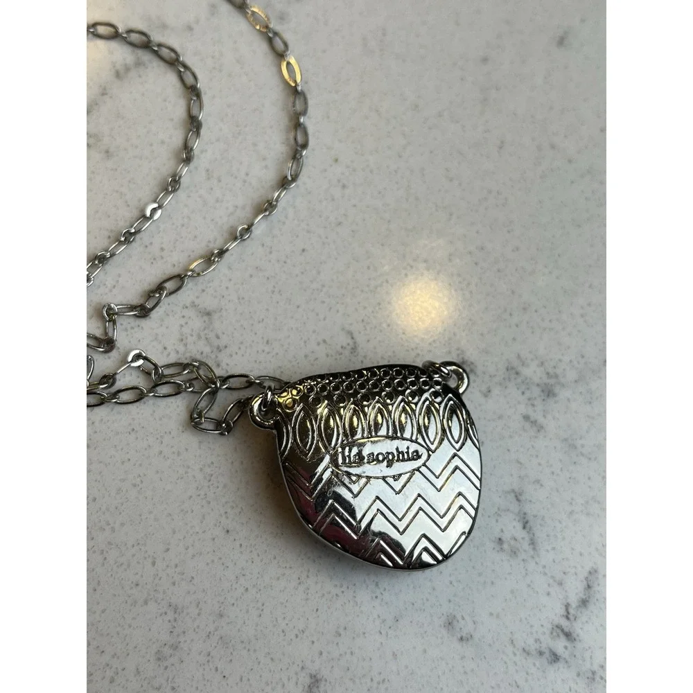 Lia Sophia Visionary Necklace Grey Accent Stone With Rhinestone Accents